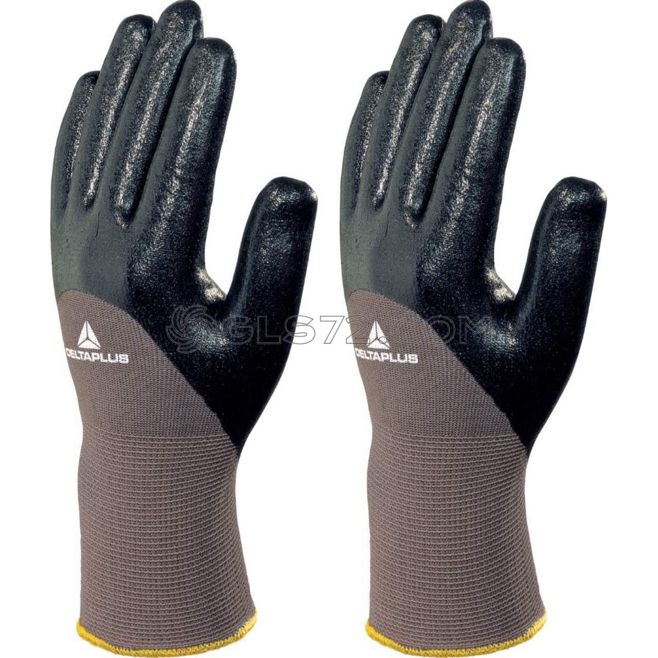 SAFETY WORK NITRILE COATED GLOVES PROTECTION DELTAPLUS VE713