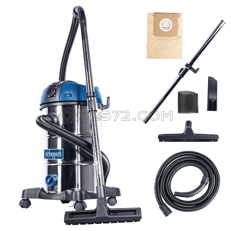 230V WET AND DRY VACUUM CLEANER STAINLESS STEEL 30L SCHEPPACH NTS30 PREMIUM