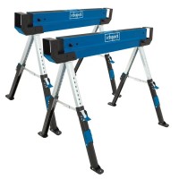 2 PCS STEEL SAWHORSE UNIVERSAL ADJUSTABLE FOLDABLE LEG STAND SCHEPPACH MWB600